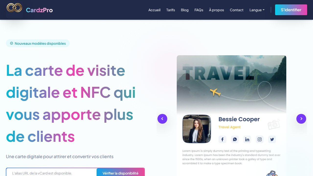 CardzPro, carte de visite digitale et NFC