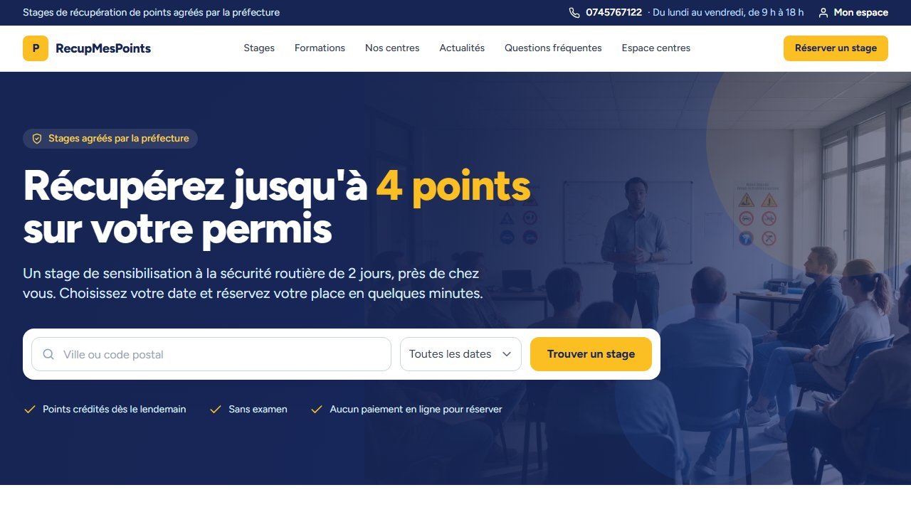 RecupMesPoints réalisé par Agency Code Hub