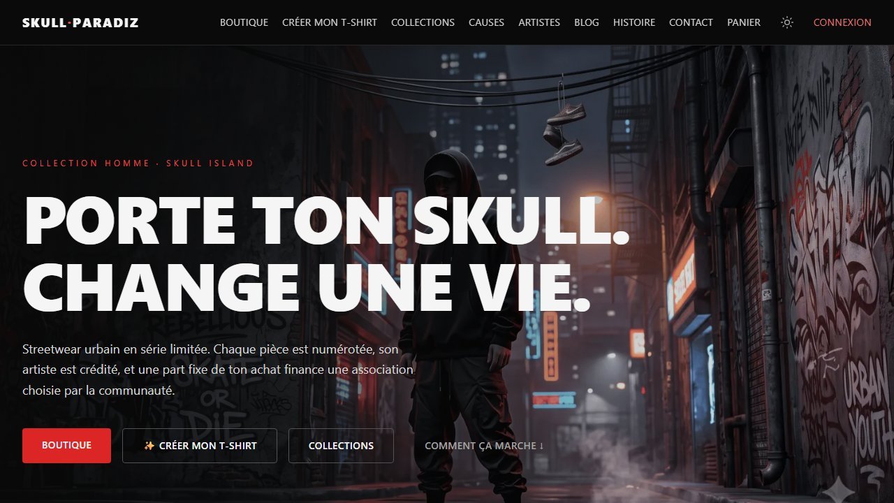 Boutique Skull-Paradiz réalisée par Agency Code Hub