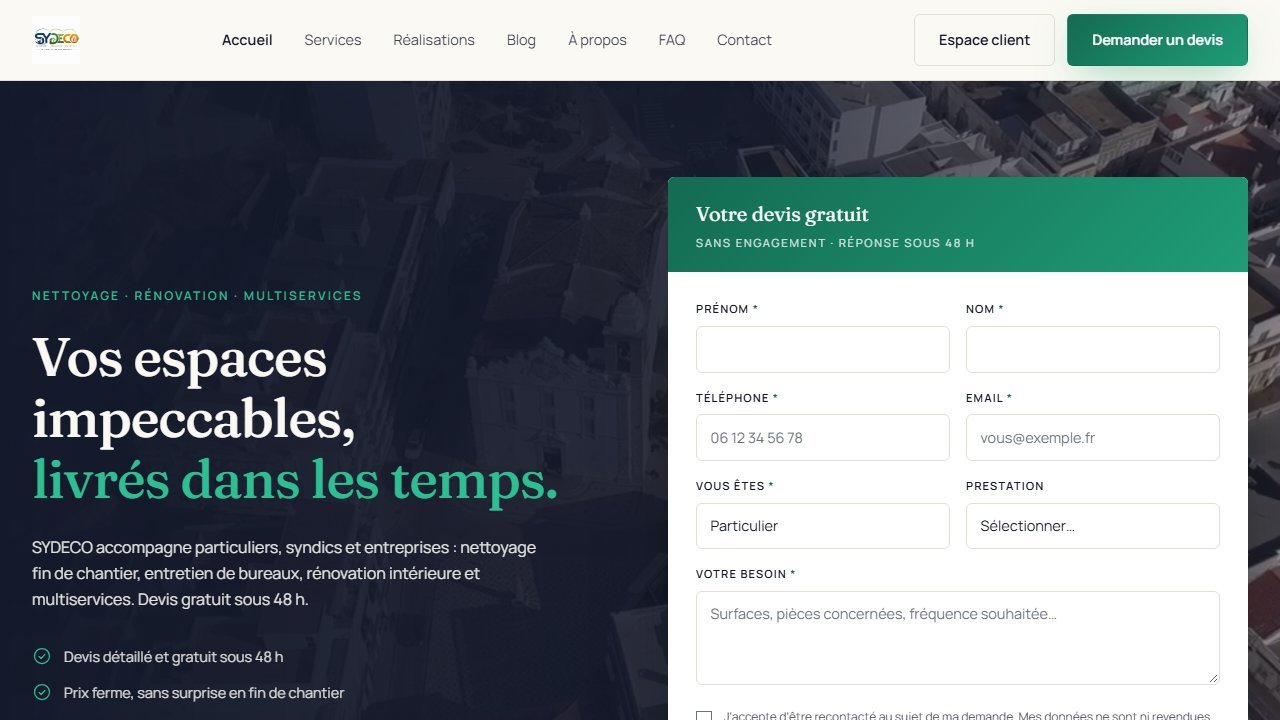 Site SYDECO réalisé par Agency Code Hub